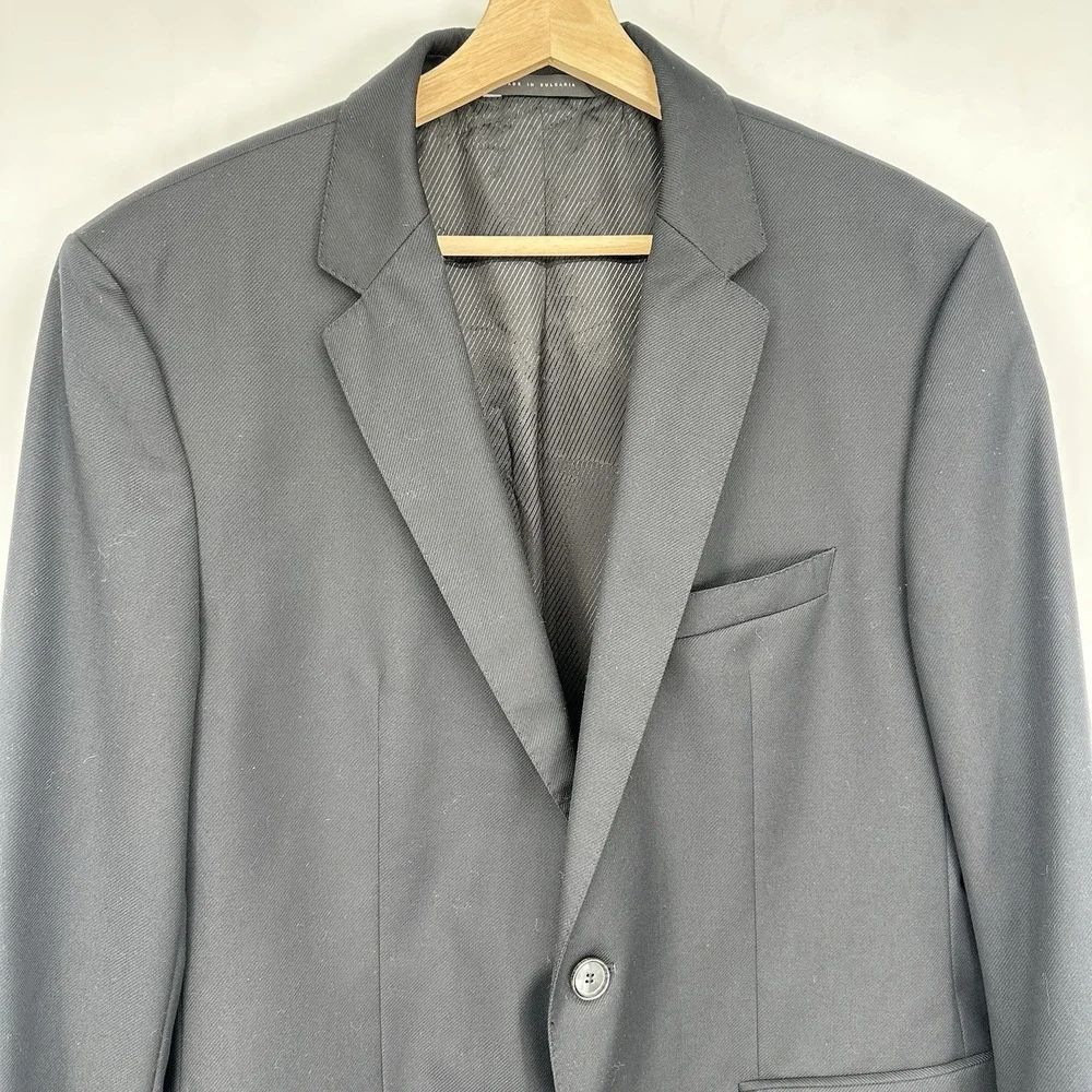 Hugo Boss James 3 Sport Coat Mens 42R Black 100% Virgin Wool Blazer Jacket